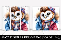 Cute Baby Owl Posing for Winter, 20 Oz Tumbler Product Image 1