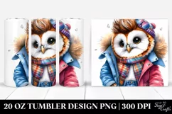 Cute Baby Owl Posing for Winter, 20 Oz Tumbler Product Image 1