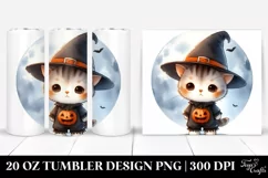 Halloween Kitten Watercolor PNG Product Image 1