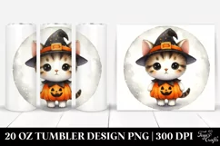 Halloween Kitten Watercolor PNG Product Image 1