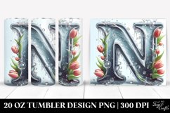 Shiny Tumbler With Tulip Monogram | 20 Oz Tumbler Product Image 1