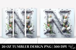 Shiny Tumbler With Tulip Monogram | 20 Oz Tumbler Product Image 1