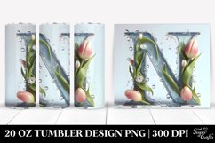 Shiny Tumbler With Tulip Monogram | 20 Oz Tumbler Product Image 1