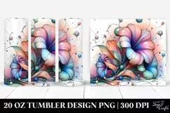 Glossy Morning Glory Watercolor Art Clipart 20 Oz Tumbler Product Image 1