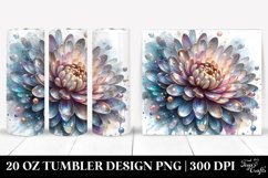 20 Oz Tumbler Sublimation | Chrysanthemum Watercolor Splash Product Image 1