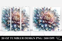 20 Oz Tumbler Sublimation | Chrysanthemum Watercolor Splash Product Image 1