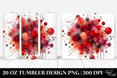 Colorful Red Watercolor Particles Tumbler Product Image 1