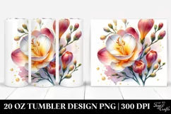 Watercolor Shiny Freesia | 20 Oz Tumbler Product Image 1