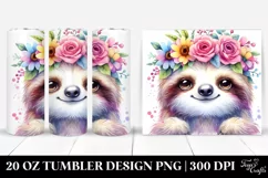 Vibrant Flower Crown,Colorful Sloth | 20 oz Tumbler Product Image 1