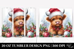 Cute Highland Cow Peeking Clipart 20 Oz Tumbler Product Image 1