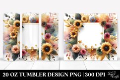 Colorful Gold Foil Sunflower Frame | 20 Oz Tumbler Product Image 1
