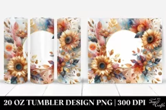 Colorful Gold Foil Sunflower Frame | 20 Oz Tumbler Product Image 1