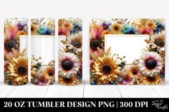 Colorful Gold Foil Sunflower Frame | 20 Oz Tumbler Product Image 1