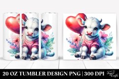 Colorful Baby Cow Heart Balloon. 20 Oz Tumbler Design Product Image 1