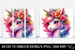 Expressive Floral Unicorn | 20 oz Tumbler Product Image 1