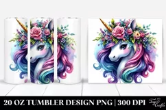 Expressive Floral Unicorn | 20 oz Tumbler Product Image 1