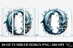Shiny Tumbler With Dolphin Monogram | 20 Oz Tumbler Product Image 1