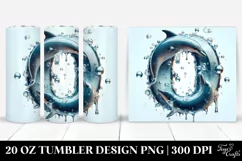 Shiny Tumbler With Dolphin Monogram | 20 Oz Tumbler Product Image 1