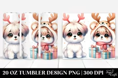 Expressive Winter Maltese Watercolor PNG Product Image 1