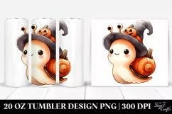 Halloween Snail Watercolor PNG Product Image 1