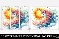 Colorful Unicorn Whimsical Watercolor | 20 Oz Tumbler Product Image 1