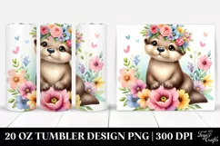 Vibrant Otter with Flower Crown, 20 Oz Tumbler Product Image 1