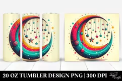 Retro Vibrant Half Moon Hanging Stars | 20 oz Tumbler Product Image 1
