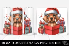 Enthusiastic Baby Vizsla with Christmas Decor Product Image 1