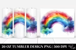 Colorful Abstract Watercolor Rainbow Tumbler Product Image 1
