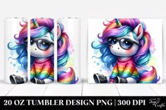 Expressive Unicorn Sitting | 20 oz Tumbler Product Image 1