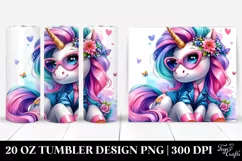 Expressive Unicorn Sitting | 20 oz Tumbler Product Image 1