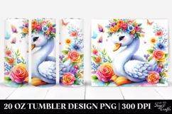 Vibrant Swan with Flower Crown, 20 Oz Tumbler Product Image 1