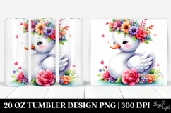 Vibrant Swan with Flower Crown, 20 Oz Tumbler Product Image 1