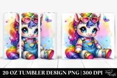 Cute Baby Unicorn Sitting Dressed | 20 oz Tumbler Product Image 1