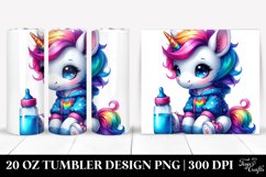 Cute Baby Unicorn Sitting Dressed | 20 oz Tumbler Product Image 1