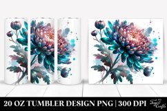 20 Oz Tumbler Sublimation | Shiny Chrysanthemum with Product Image 1