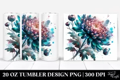 20 Oz Tumbler Sublimation | Shiny Chrysanthemum with Product Image 1