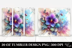 Colorful Violet on Marble Background | 20 Oz Tumbler Product Image 1