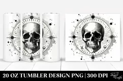 Washed Watercolor Retro SKULL Image | 20 oz Tumbler Product Image 1