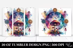 Magical Celestial Mushroom Clipart 20 Oz Tumbler Product Image 1