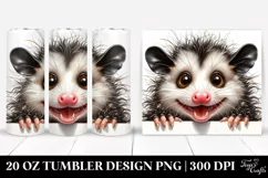 Crazy Looking Opossum Peeking Over Paper | 20 Oz Tumbler Product Image 1