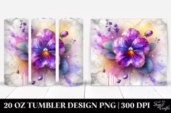 20 Oz Tumbler Sublimation | Colorful Violet with Golden Product Image 1