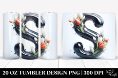 Letter S Shiny Tulip, 20 Oz Tumbler Product Image 1