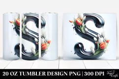 Letter S Shiny Tulip, 20 Oz Tumbler Product Image 1