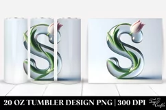 Letter S Shiny Tulip, 20 Oz Tumbler Product Image 1