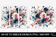 Watercolor Abstract Colorful Black Roses | 20 oz Tumbler Product Image 1