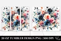 Watercolor Abstract Colorful Black Roses | 20 oz Tumbler Product Image 1