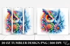 Abstract Owl Ice Flowers | 20 oz Tumbler Product Image 1