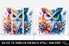 Abstract Owl Ice Flowers | 20 oz Tumbler Product Image 1