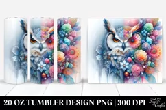 Abstract Owl Ice Flowers | 20 oz Tumbler Product Image 1